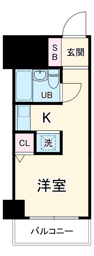 ライオンズマンション磯子第3(ワンルーム/4階)の間取り写真