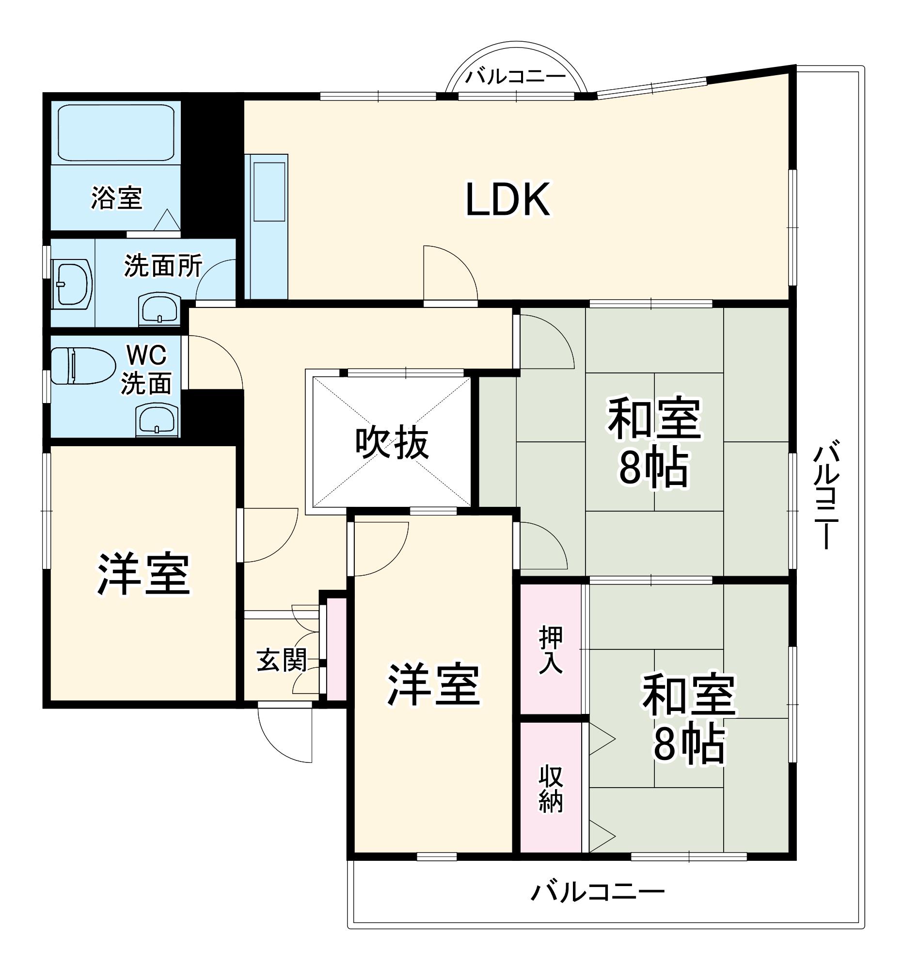 サイトウビル(4LDK/3階)の間取り写真