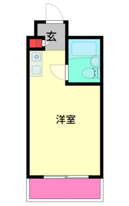 マリオン平山城祉(ワンルーム/1階)の間取り写真