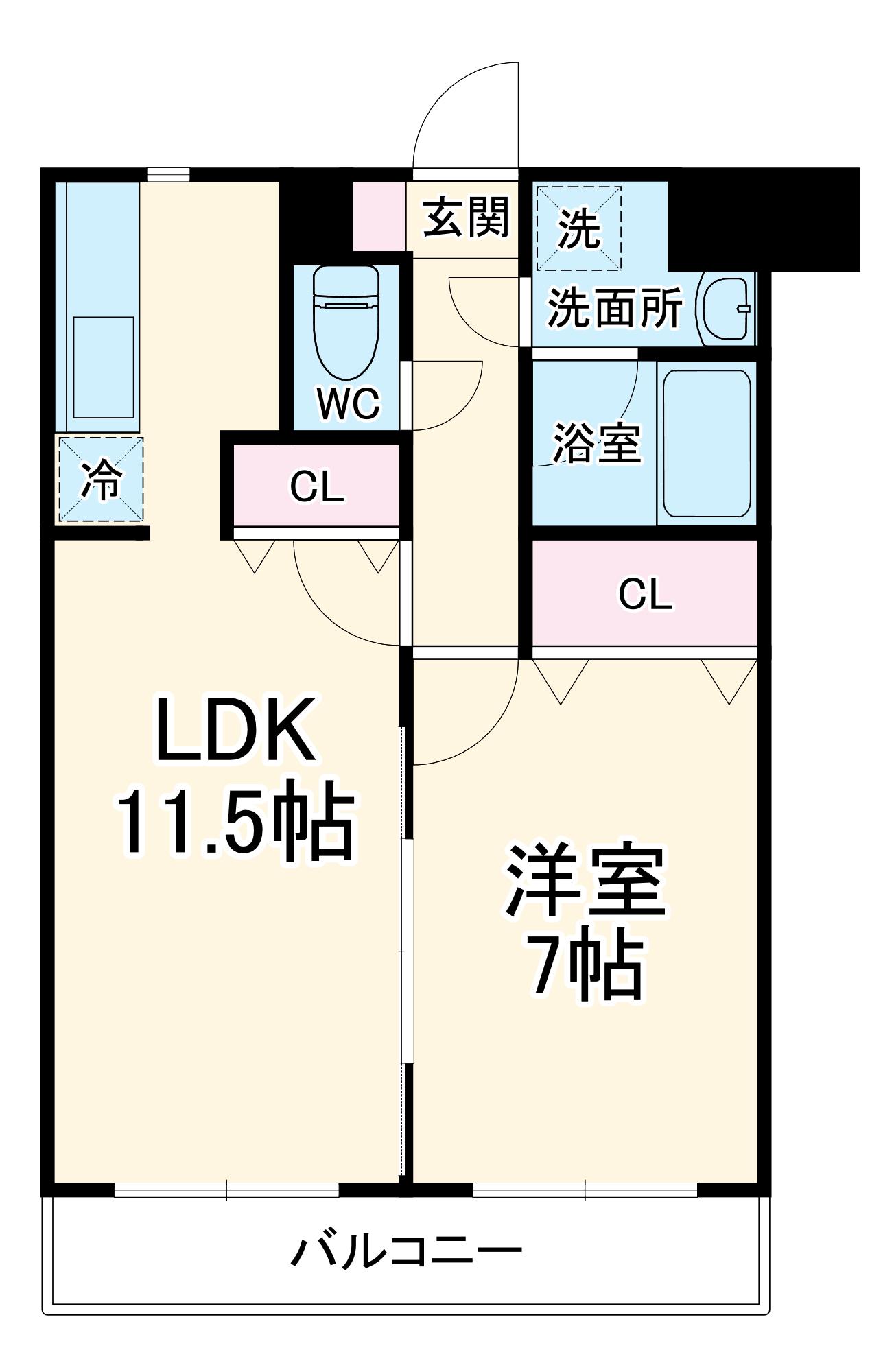 リラッサーレ Ⅰ(1LDK/2階)の間取り写真