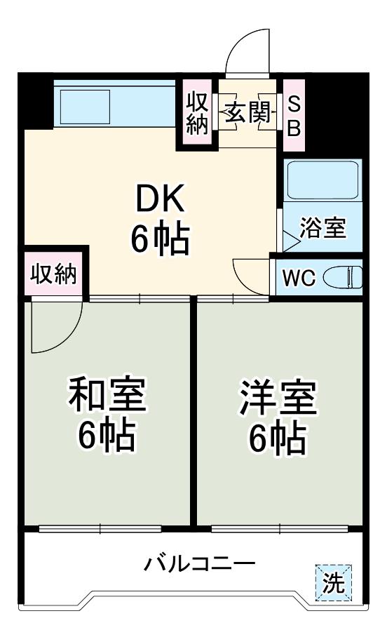 マック浅田コート(2DK/2階)の間取り写真