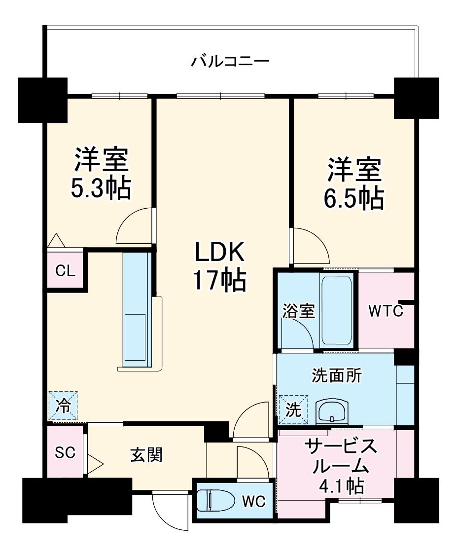 グラントリアノン緑地公園(3LDK/1階)の間取り写真