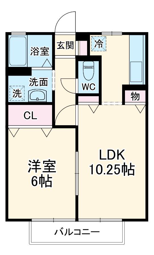 サンハイムKOIKE A(1LDK/1階)の間取り写真
