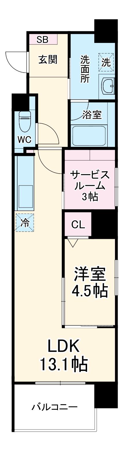 KIKKA FELICIA(1LDK/7階)の間取り写真
