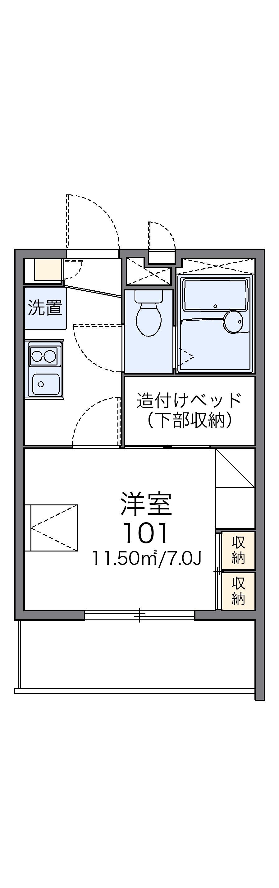 レオパレスWIN(1K/2階)の間取り写真