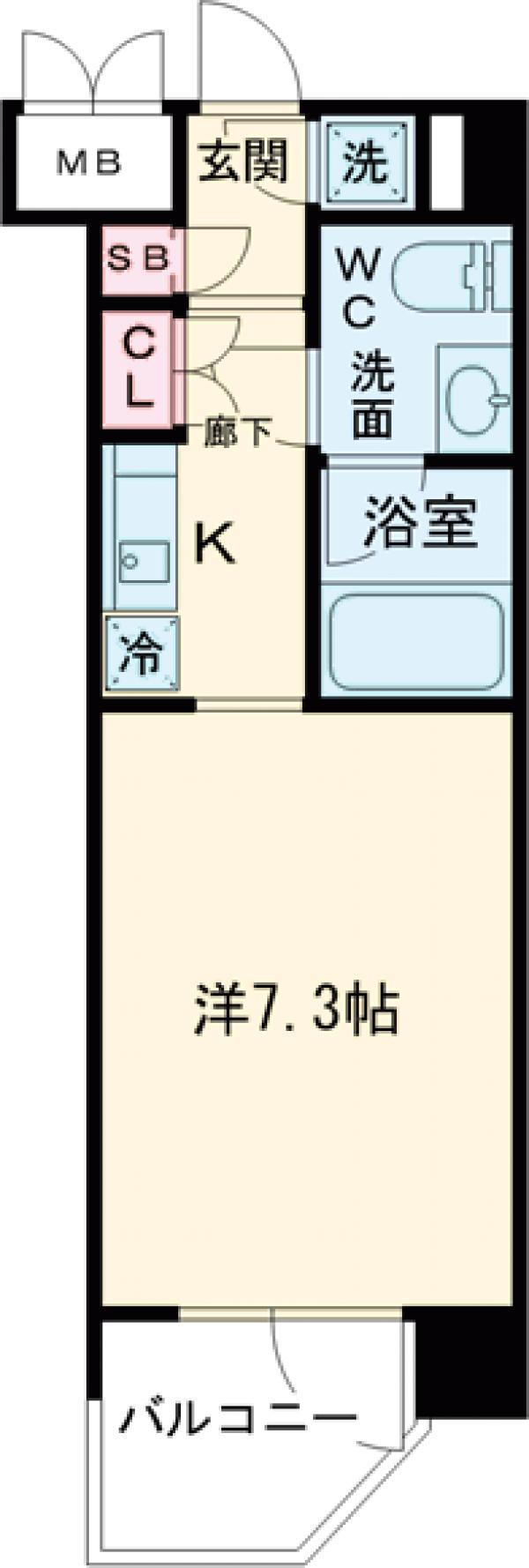 メインステージパーク大山(1K/2階)の間取り写真