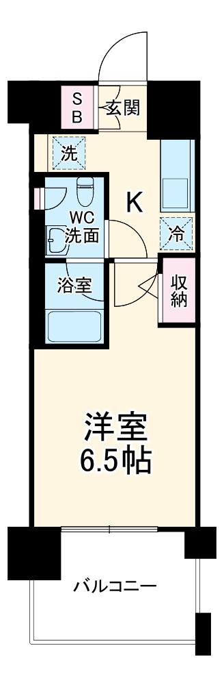 クレストフォルム大阪天満橋(1K/9階)の間取り写真