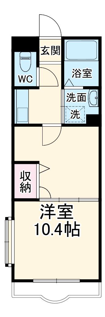 ブロメリア(1K/1階)の間取り写真