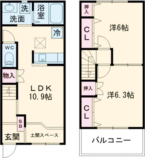 メゾン・ツー・ユウ(2LDK)の間取り写真