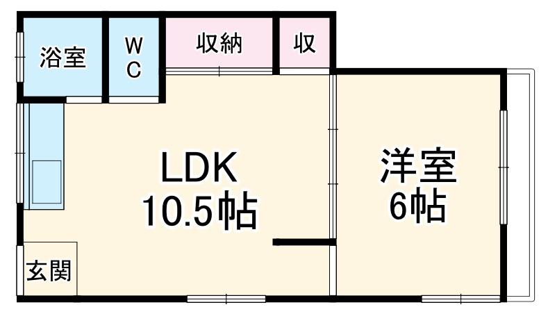 ハイツタツミA棟(1LDK/1階)の間取り写真