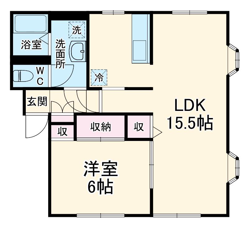 第三カサリンダ(1LDK/1階)の間取り写真