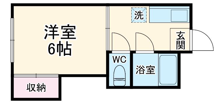カナディアンハイツ原(1K/1階)の間取り写真