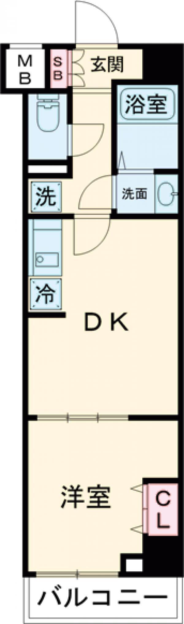 ジェノヴィア練馬春日町スカイガーデン(1DK/1階)の間取り写真