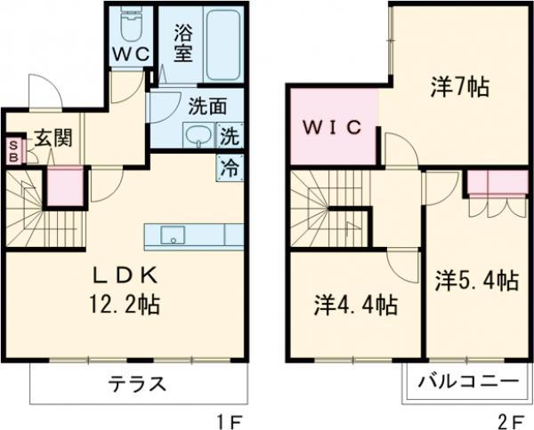 カレ北裏(3LDK/1階)の間取り写真