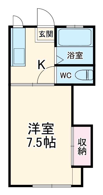 めぐみハイツ2(1K/1階)の間取り写真