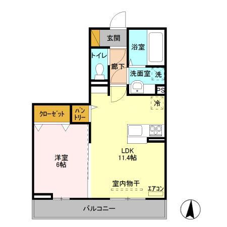 アルヴェアーレⅠ(1LDK/2階)の間取り写真