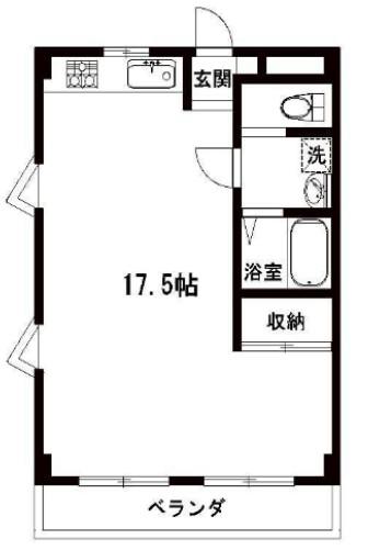 サングリーン瀧川(ワンルーム/3階)の間取り写真