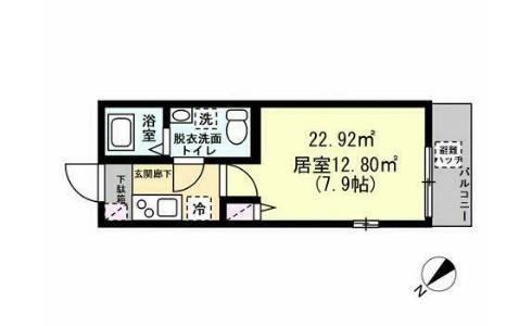 リヴィエール2(1K/2階)の間取り写真