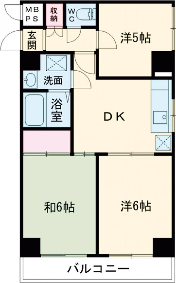 パインクレスト調布(3DK/2階)の間取り写真