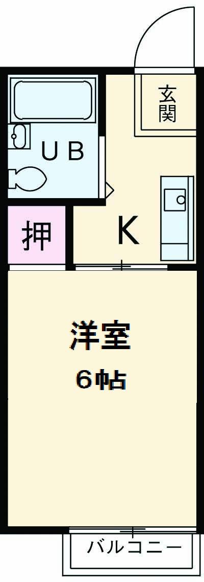 シティハイム 池上B(1K/1階)の間取り写真
