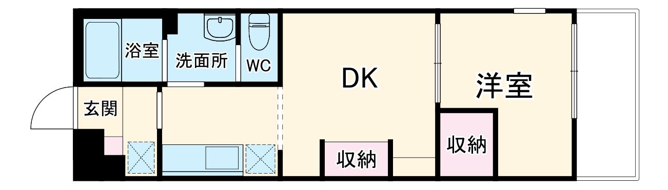 ルアーナB-LIFE(1DK/1階)の間取り写真