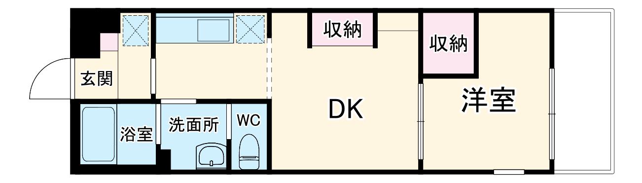 ルアーナB-LIFE(1DK/1階)の間取り写真