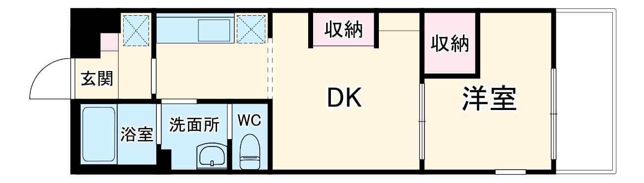 ルアーナB-LIFE(1DK/2階)の間取り写真