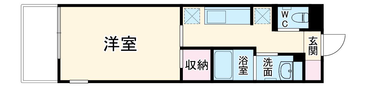 ルアーナB-LIFE(1K/1階)の間取り写真
