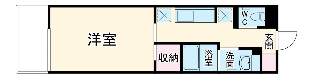 ルアーナB-LIFE(1K/3階)の間取り写真