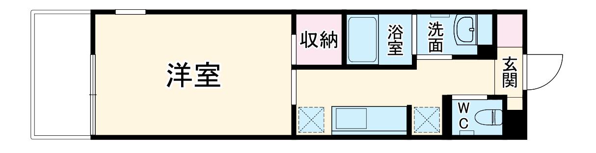 ルアーナB-LIFE(1K/1階)の間取り写真