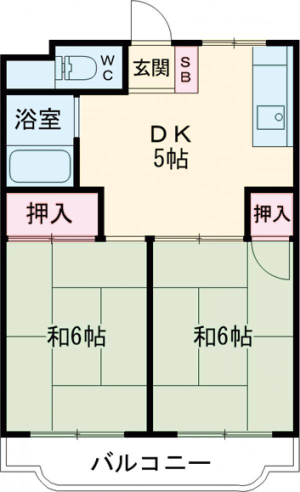 KEIⅡマンション(2DK/2階)の間取り写真