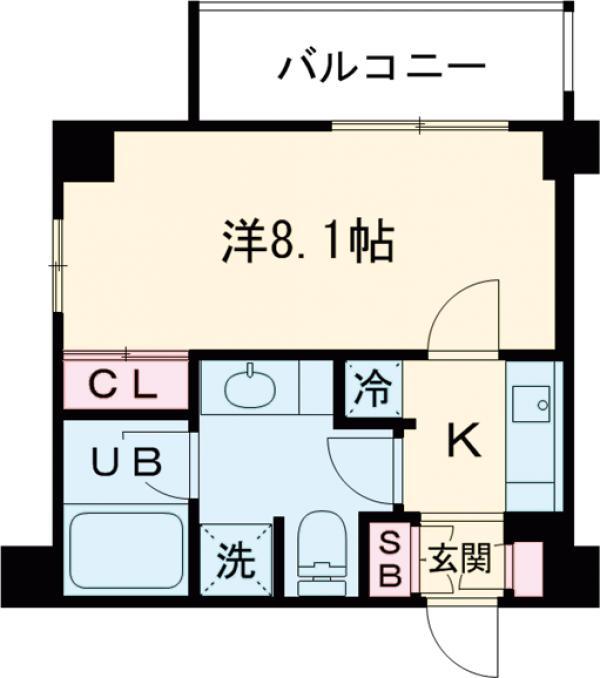 ミュージション世田谷赤堤(1K/3階)の間取り写真