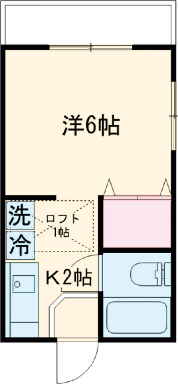サニーコーポⅢ(1K/2階)の間取り写真