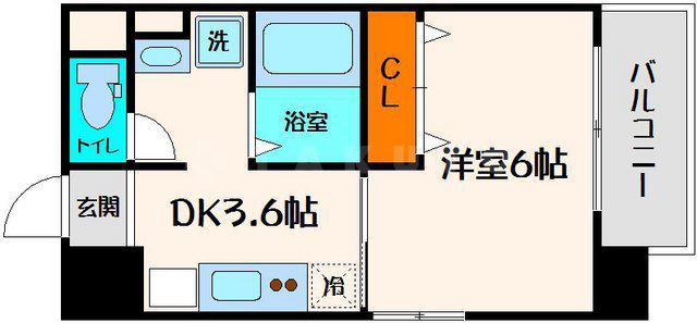 第17関根マンション(1DK/4階)の間取り写真