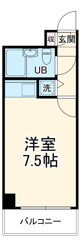 ライオンズマンション川崎四谷(ワンルーム/3階)の間取り写真