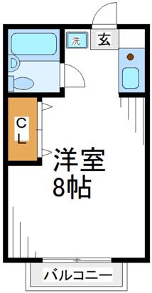 下恩田第一ハイツ(1K/2階)の間取り写真