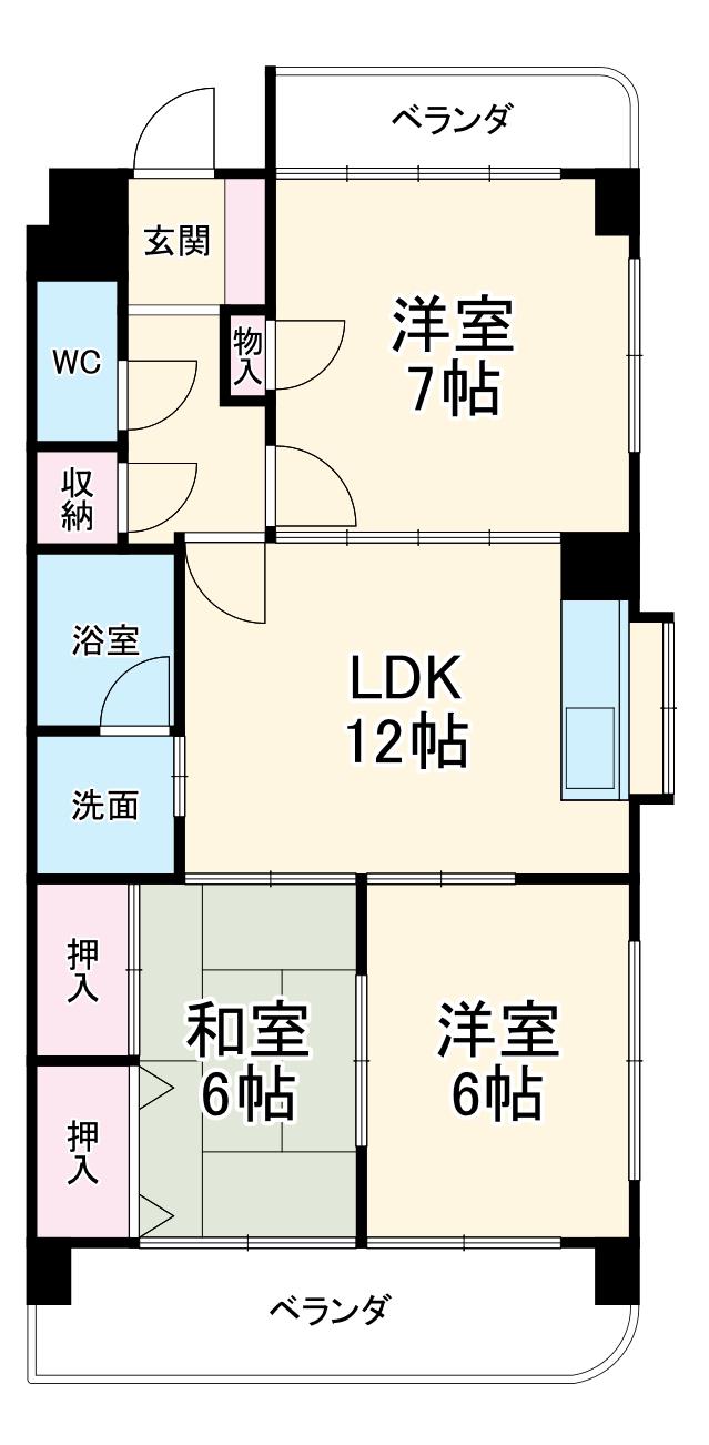 ウインザーガーデン(3LDK/5階)の間取り写真