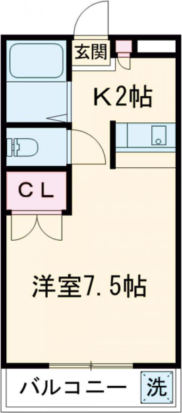 グレース高井戸(ワンルーム/2階)の間取り写真