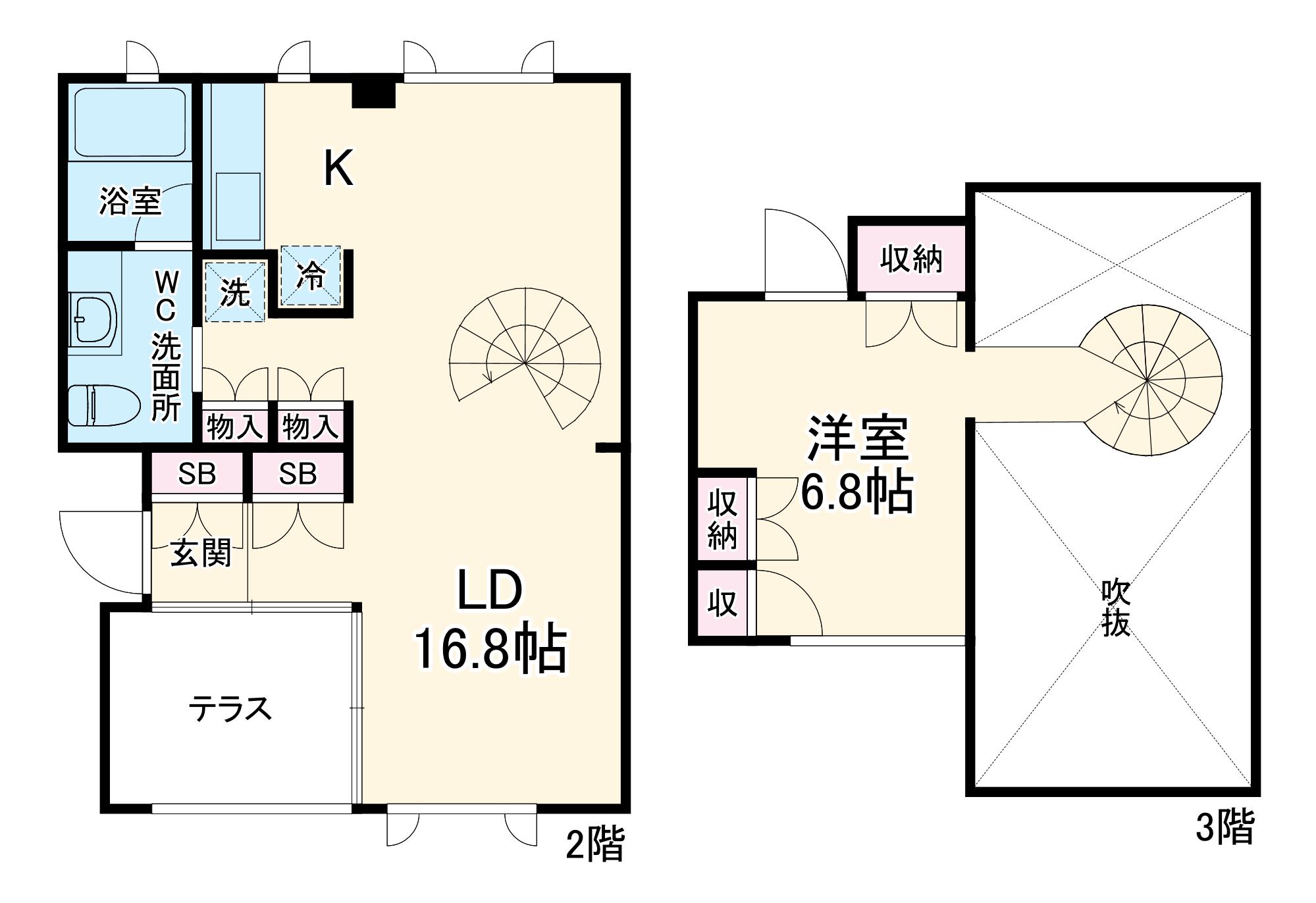 CRESCENT COURT(1LDK/2階)の間取り写真