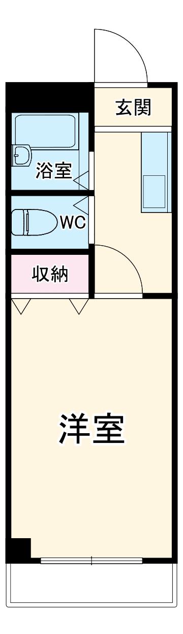ヴィスタコート舞浜(1K/2階)の間取り写真