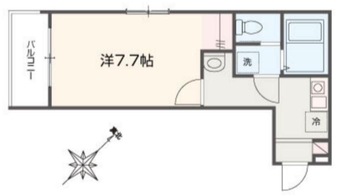 MELLAS新狭山Ⅲ(1K/3階)の間取り写真