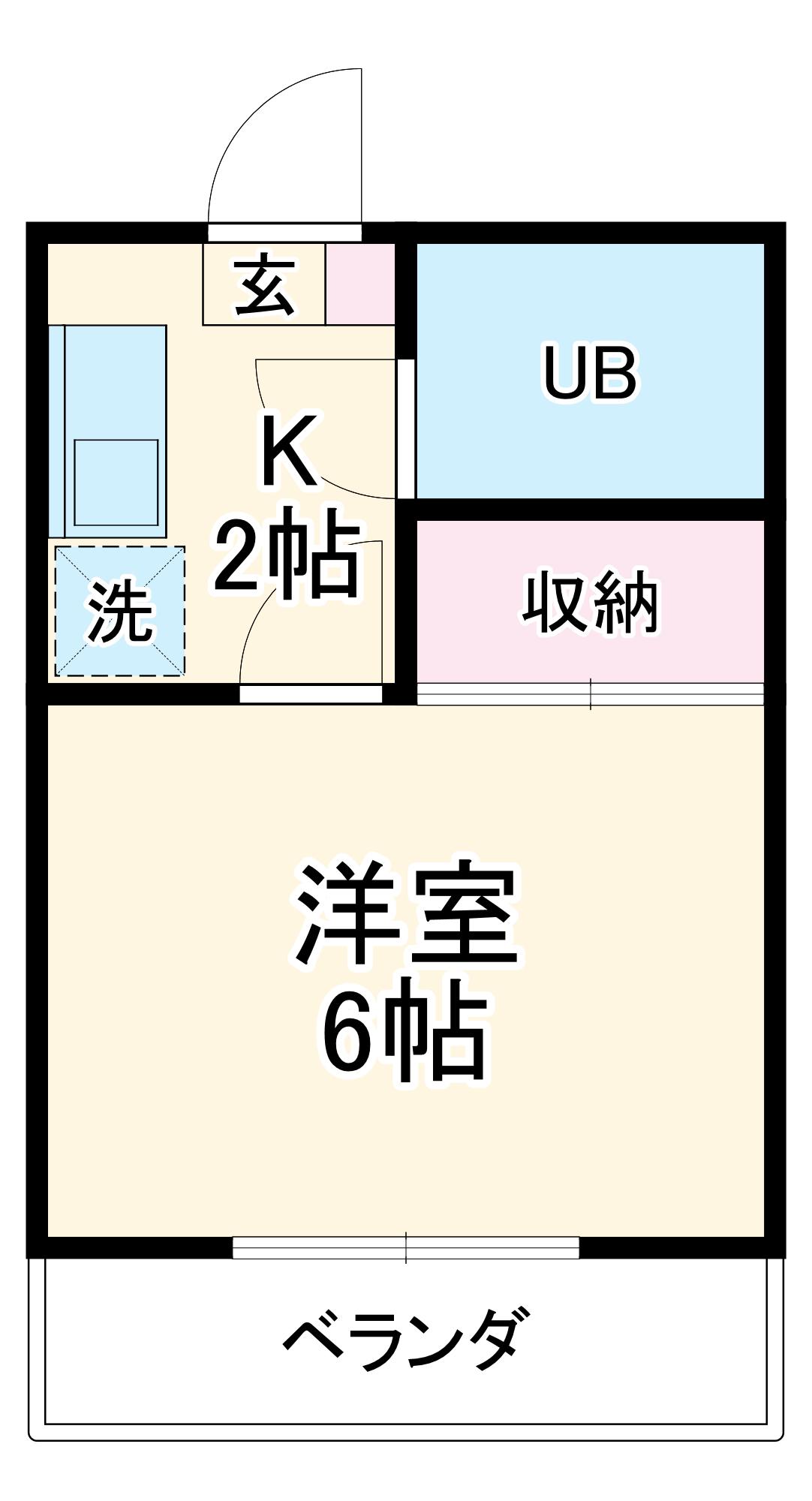 緑コーポ嶺(1K/2階)の間取り写真