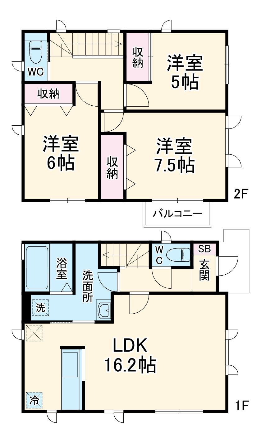 東武鉄道野田線 初石駅 徒歩26分 2階建 新築(4LDK)の間取り写真