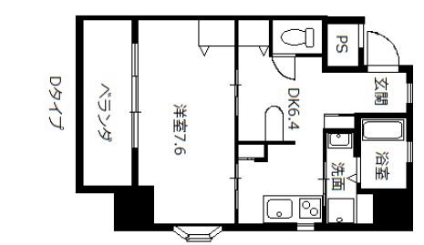 AXISラフィーネ天神(1DK/2階)の間取り写真