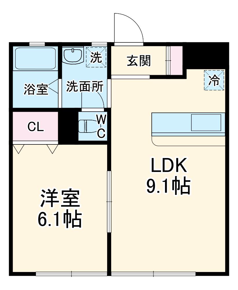 プエルタロホ(1LDK/1階)の間取り写真