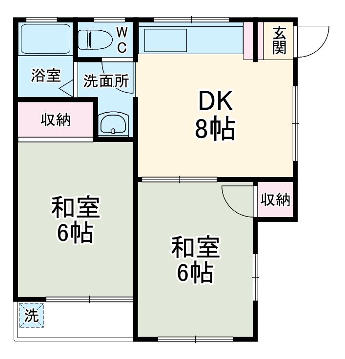 加藤ビル(2DK/5階)の間取り写真