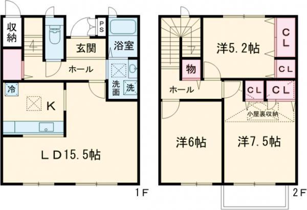 ラヴィル・サンパティーク(3LDK)の間取り写真
