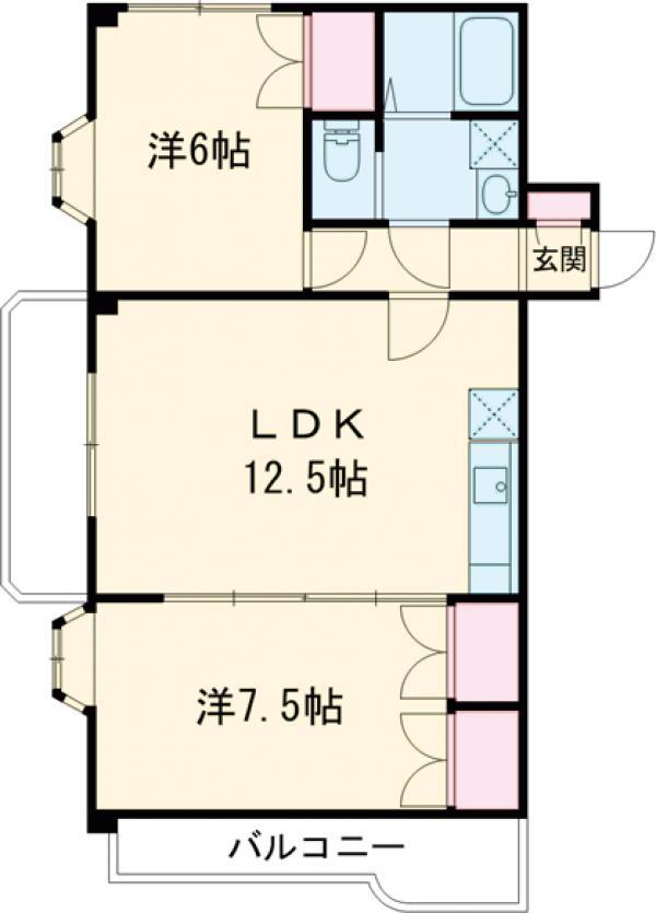 パークアベニュー(2LDK/2階)の間取り写真