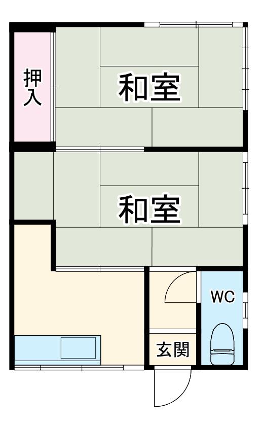 渋谷アパート(2DK/2階)の間取り写真