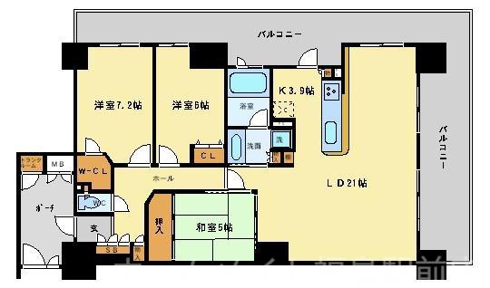 ルナタワーハリウッドプレイス(3LDK/13階)の間取り写真